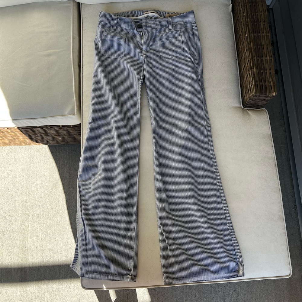 Wide leg striped pants
